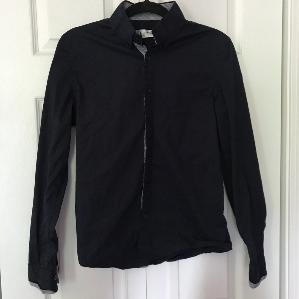 Navy Blue Buttoned Dress Shirt